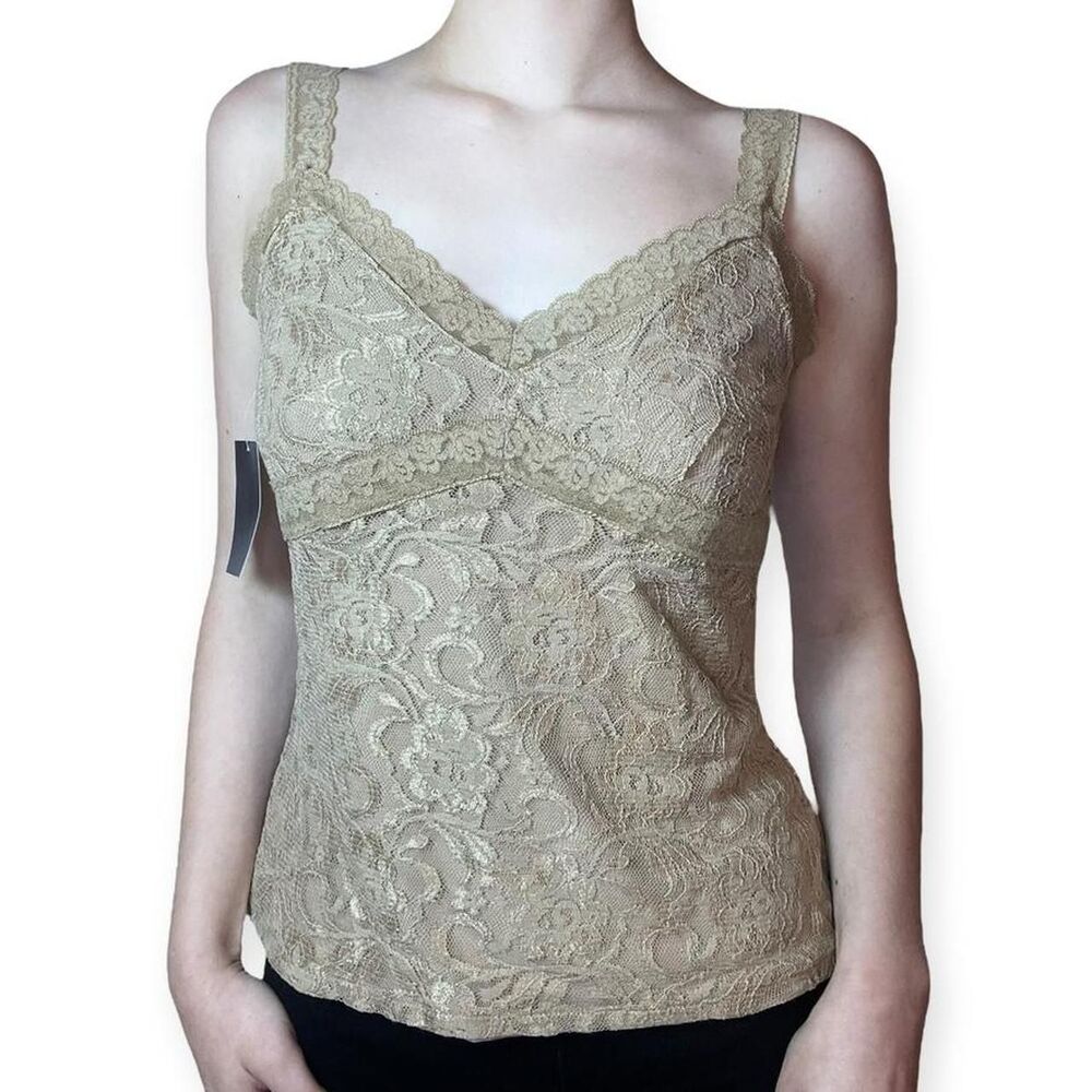 Valerie Stevens new with tags y2k lace beige cami tank